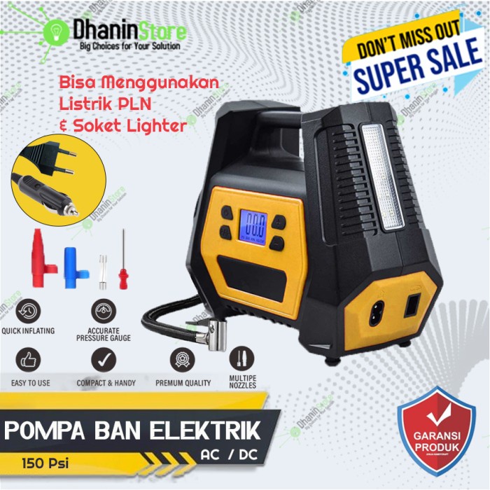 ✅Baru Kompresor Pompa Angin Ban Mobil Sepeda Motor Elektrik Ac Dc 150 Psi Terbaru