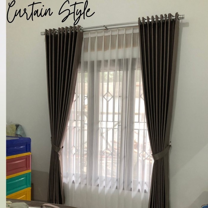 [Ori] Custom Gorden Blackout Polos  Vitrase Bu Ifada Warna Cream - Dp Berkualitas