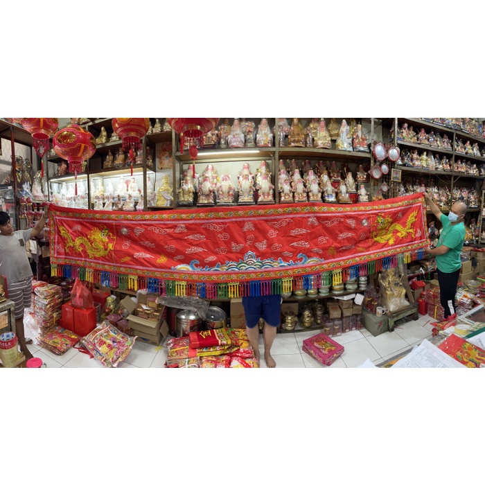 [Original] Hiasan Kain Atas Altar. Men Cai 48Meter Bisa Requst Huruf Mandarin Terbaru