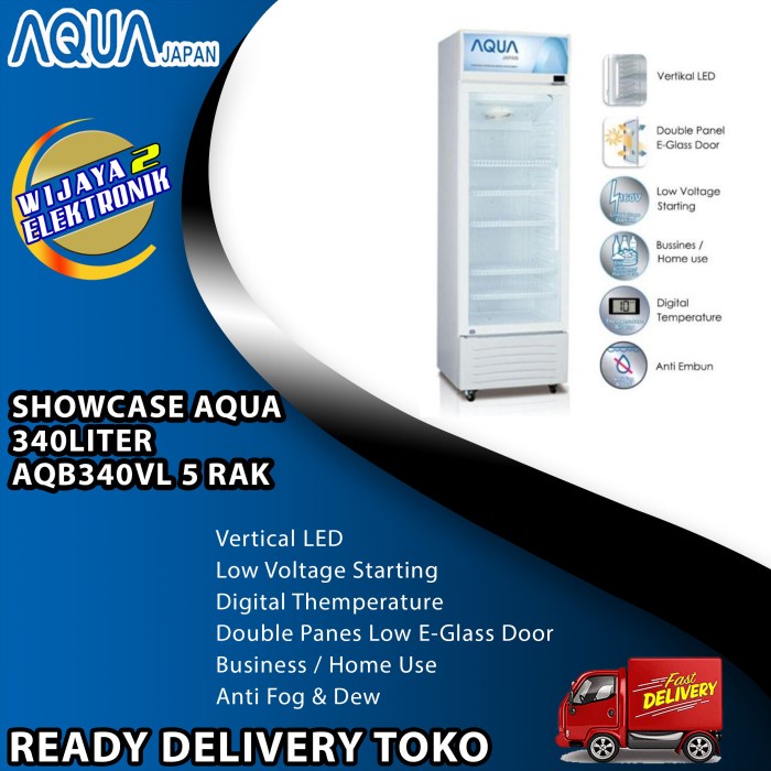 [New] Showcase Aqua 340Liter 5 Rak Aqb340Vl Bisa Gojek