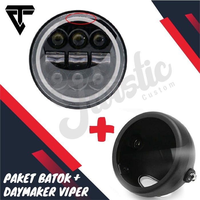 [Baru] Paket Batok Dan Daymaker Spider 5.75 Inch Viper Halo Lampu Led Motor Terbatas