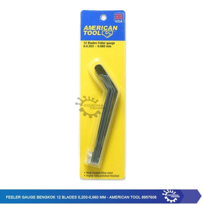 Feeler Gauge Bengkok 12 Blades 0,203-0,6660 MM - American Tool 8957608 star