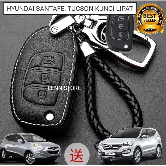 Cod Cover Sarung Kunci Remote Kulit Hyundai Santafe, Santa Fe, Tucson Kode Ema228