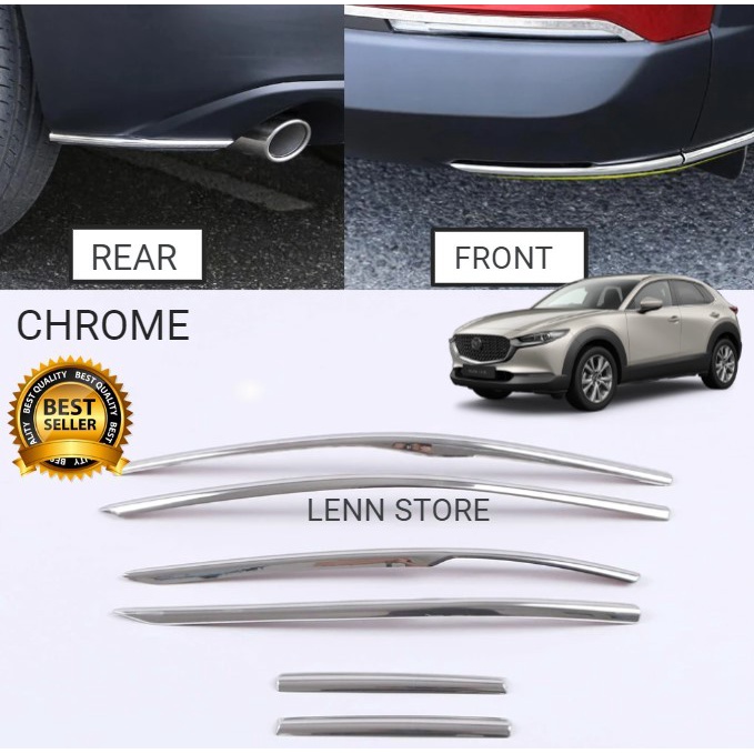 Cover Aksesoris Panel Lis Chrome Bumper Mazda CX-30 CX30 2022 2023 star