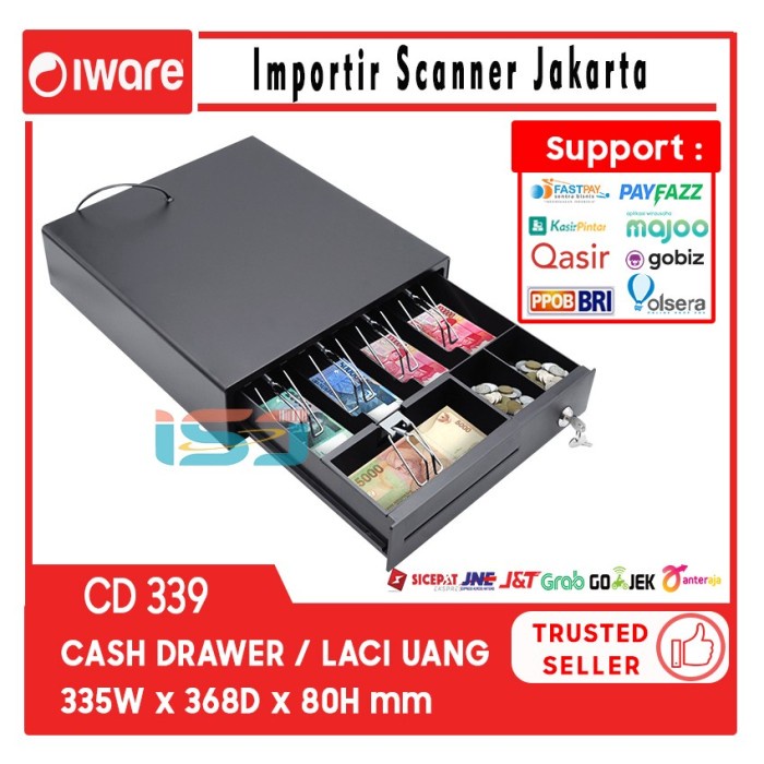 Katlen Cash Drawer Iware Cd-339 Laci Uang Kasir Laci Kasir 5 Slot Uang Kertas