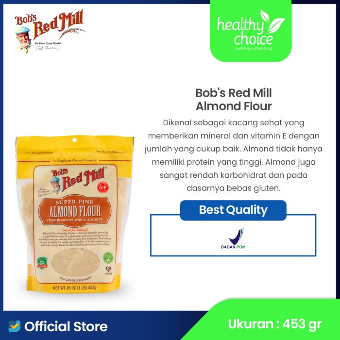 

Terlaris!! b's Red Mill Almond Flour 453 gr