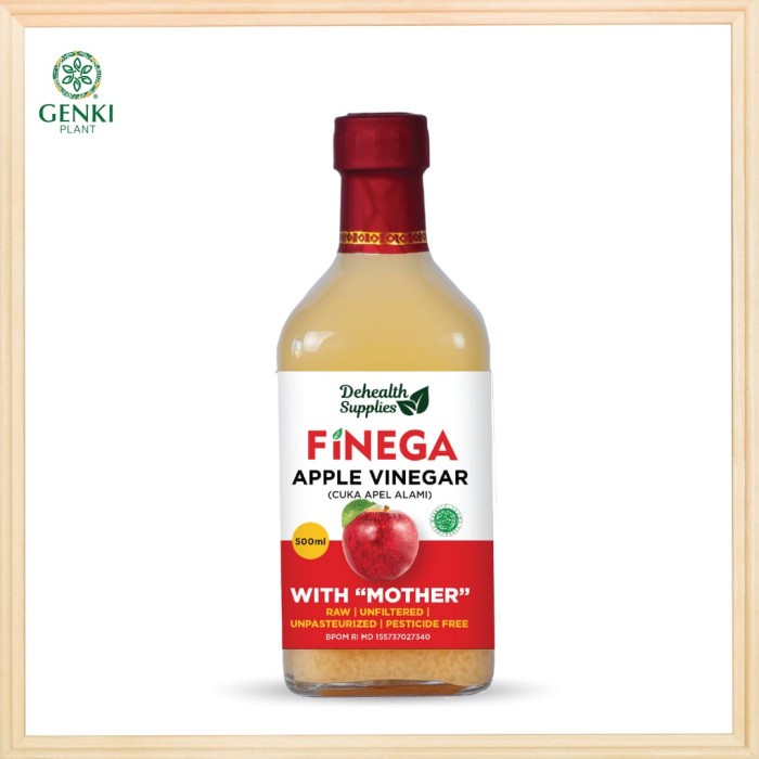 

Terlaris Finega Apple Cider Vinegar / Cuka Apel (Botol Kaca) - 500 ml SALE