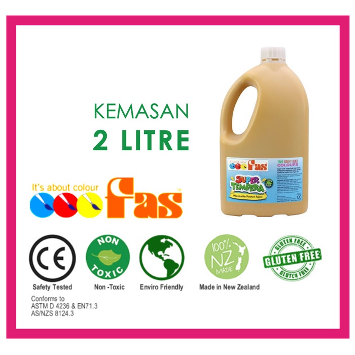 

Promo Fas Super Tempera Washable Poster Paint 2 Liter Coklat - Ochre