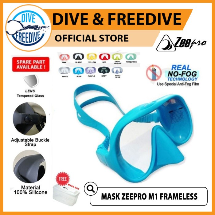 Mask Zeepro M1 Frameless Masker Diving Snorkeling Freedive Anti Fog