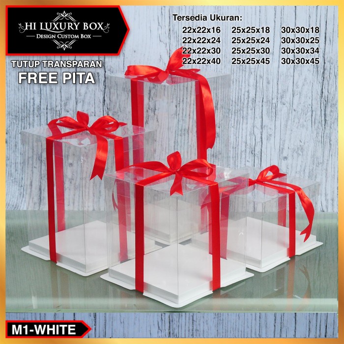 Box Mika Kue Serbaguna Packaging Mika Transparan Murah Uk 25x25