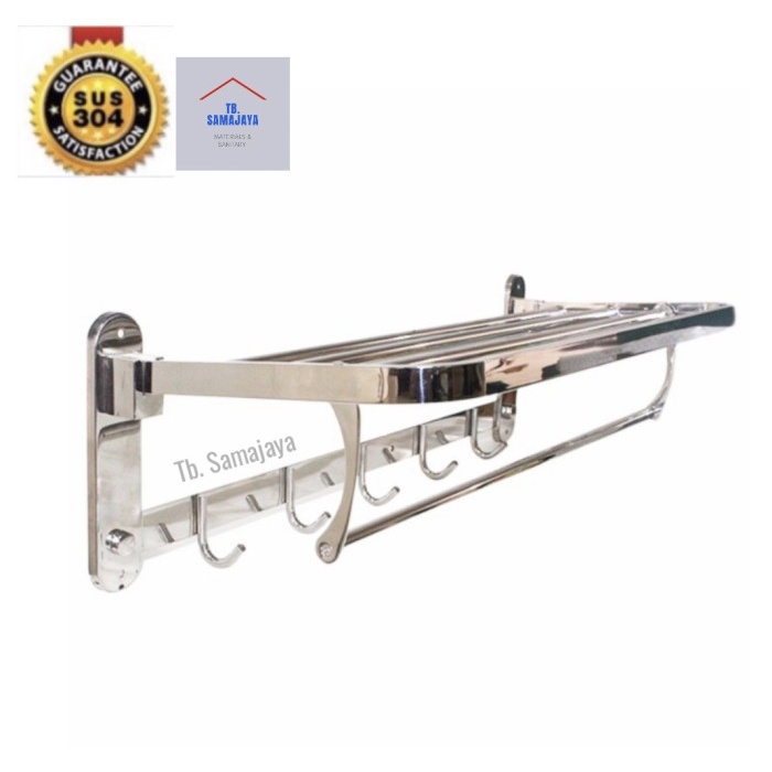 Rak Handuk Lipat Bolzano . Stainless Steel . Gantungan Handuk