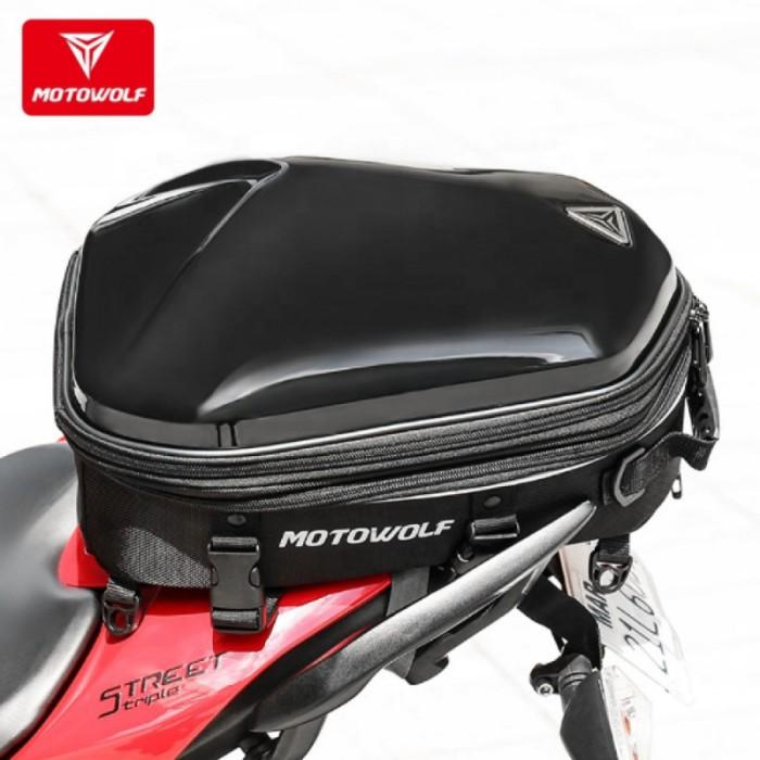Motowolf Tas Belakang Motor Hard Shell Tail Bag Tas Helm Multi Fungsi
