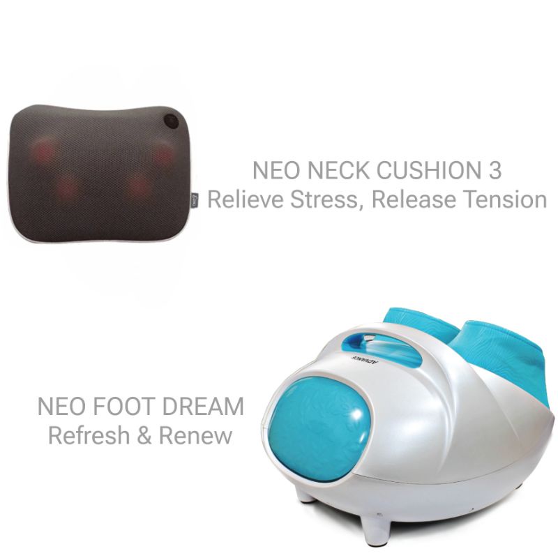 PAKET ADVANCE NEO FOOT DREAM & NEO NECK CUSHION 3 - MESIN BANTAL PIJAT PIJET REFLEKSI KAKI ADVANCE