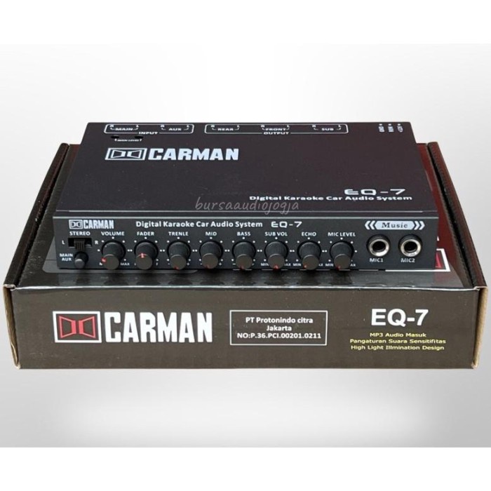 [BEST QUALITY] Parametrik Equalizer Carman EQ-7 - Preamp Carman EQ7 2 mic input - EQ 7 CARMAN