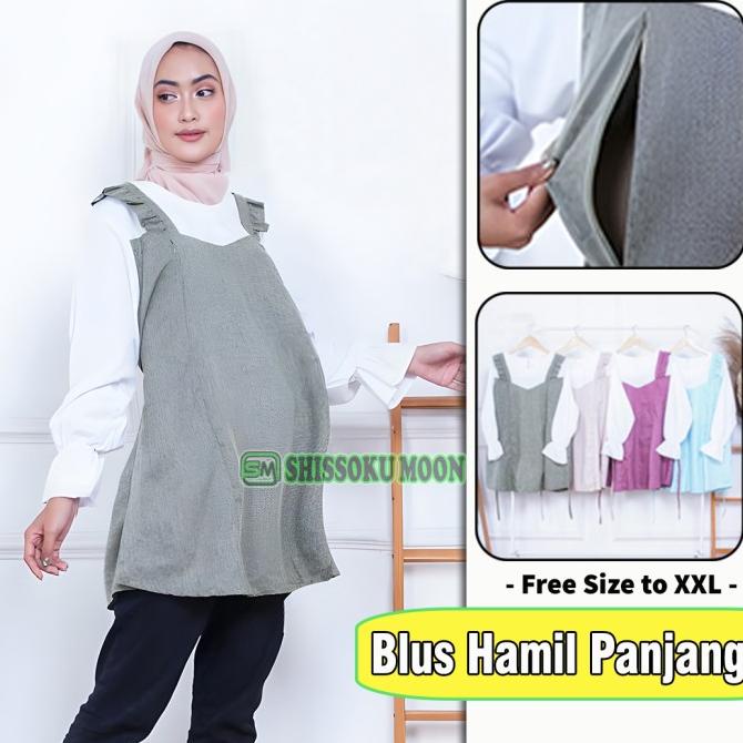 Baju Atasan Hamil Menyusui Kekinian / Blus Hamil Lengan Panjang -Dirly