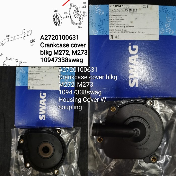 A2720100631 Crankcase Cover Blkg M272, M273 10947338Swag Housing Cover Promo Terbaru