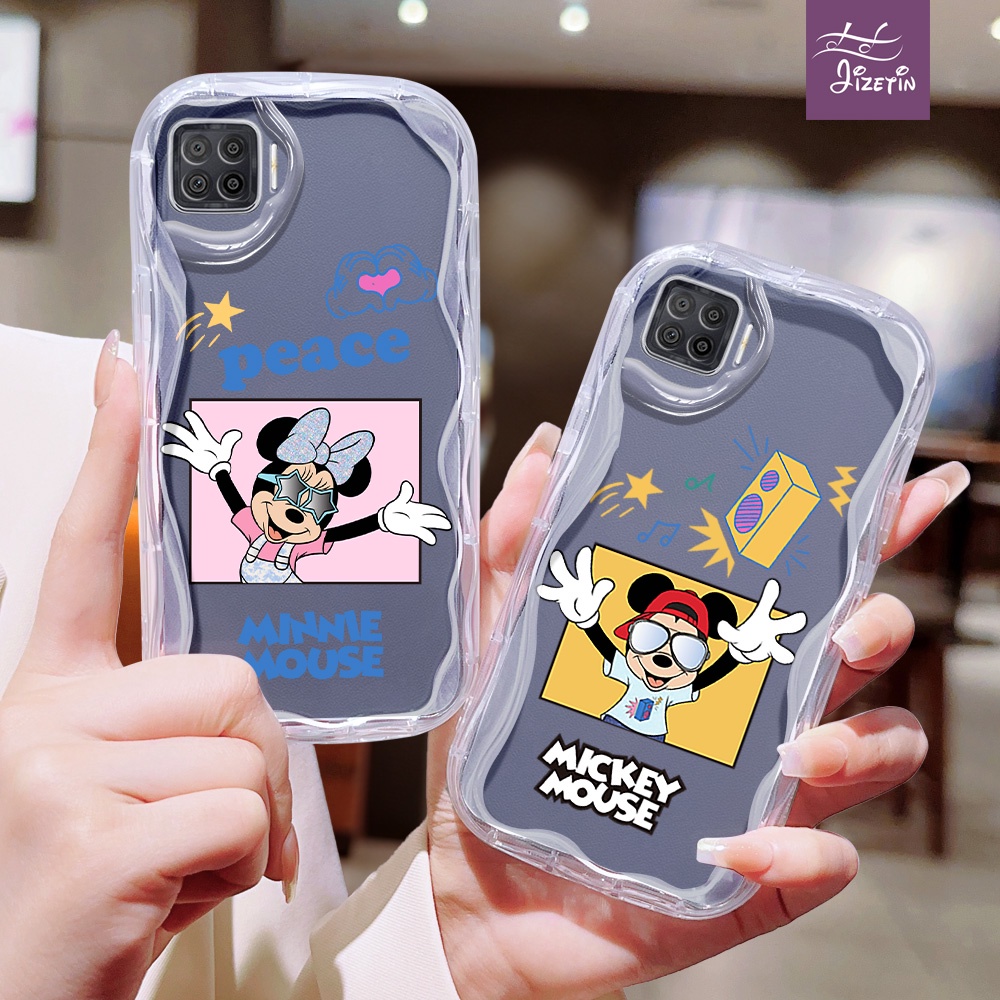 Minnie dan Mickey dengan Kacamata Hitam Casing ph bentuk aneh untuk for Samsung Galaxy M40S M32 M22 