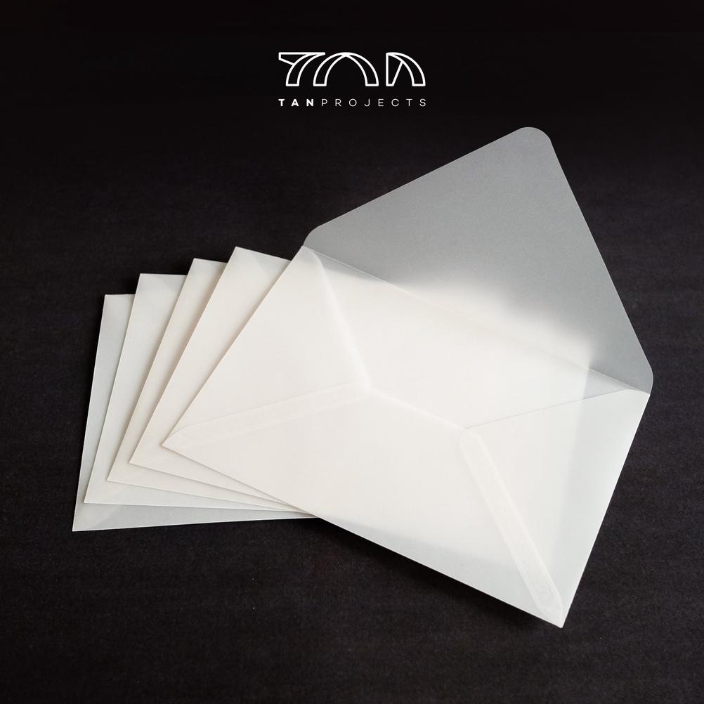 

TERLARIS 1 SET 5 PCS AMPLOP TRANSPARAN / KALKIR POLOS PREMIUM A6 UK 11.4CM X 16.2CM TERBARU