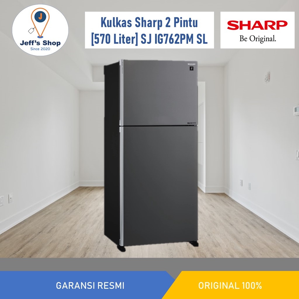 Kulkas Sharp 2 Pintu [570 Liter] SJ IG762PM SL New Grand Vetro II
