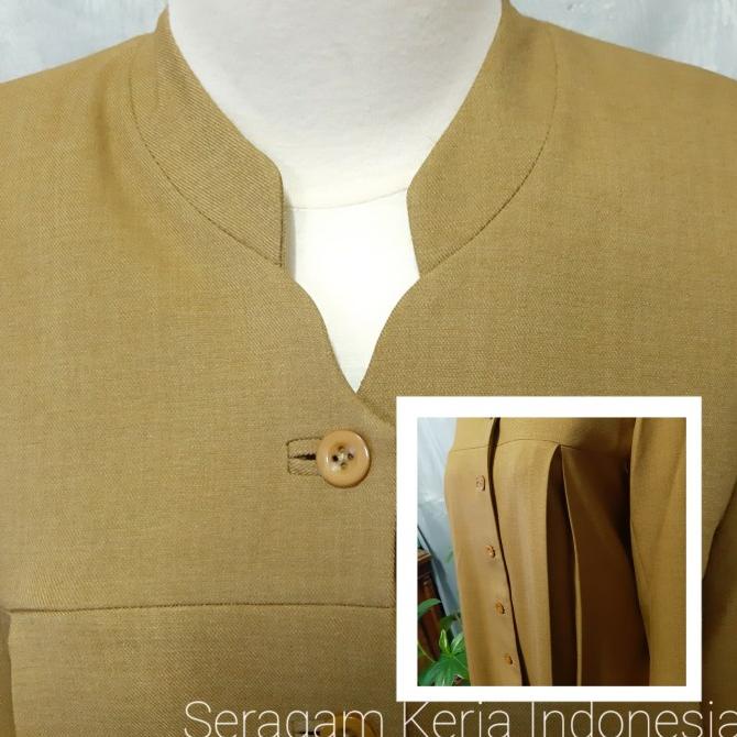 Seragam PNS / Seragam Guru Wanita hamil Kerah Sanghai (Setelan)