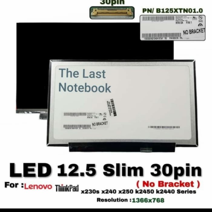 Terlaris Layar Led Lcd Laptop Lenovo Thinkpad X240 X230 X230S X250 K2440 K2450 Promo Terbaru