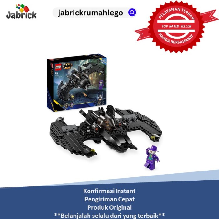 LEGO 76265 DC BATWING: BATMAN VS. THE JOKER SET, ICONIC AEROPLANE TOY