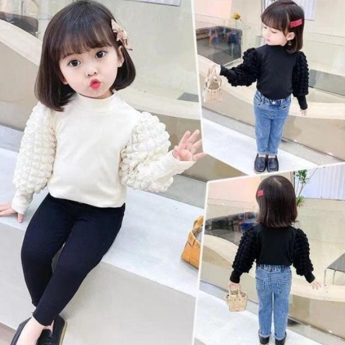 ATASAN IMPORT ANAK PEREMPUAN LENGAN PANJANG MODEL LENGAN BALON KOREAN