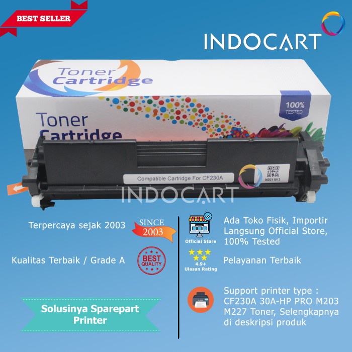 TONER CARTRIDGE COMPATIBLE CF230A 30A-HP LJ PRO M203 M227-DENGAN CHIP