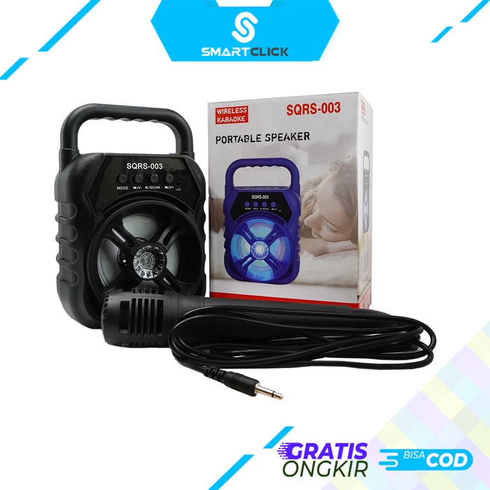 Speaker Bluetooth Super Bass 3 Inch Free Mic Karaoke Fm Sqrs 003 Audio Ready