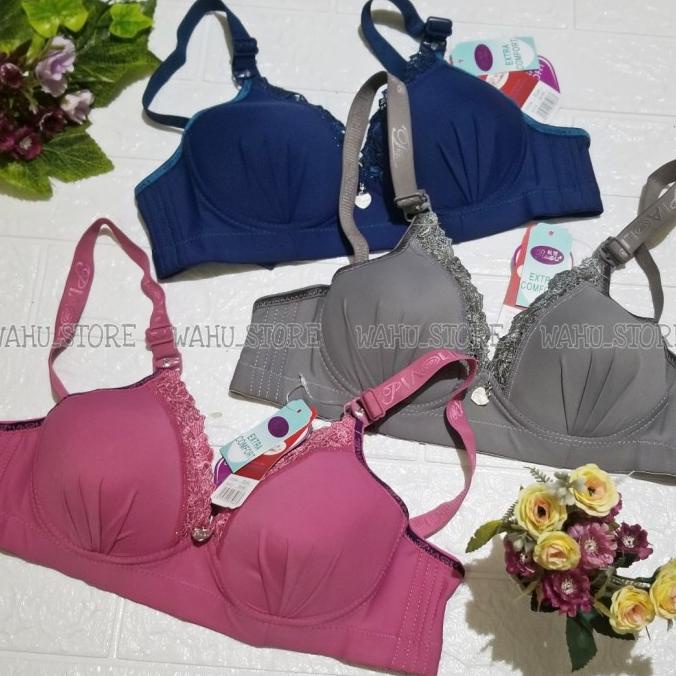PIAOLI Bra Bh Wanita 3 Pcs Extra Comfort Super Soft Busa Tanpa Kawat