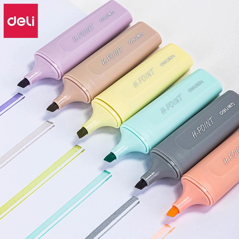 

Terbaik! Deli Highlighter Set / Penanda Set Isi 6 Warna Pastel Desain Lucu S616