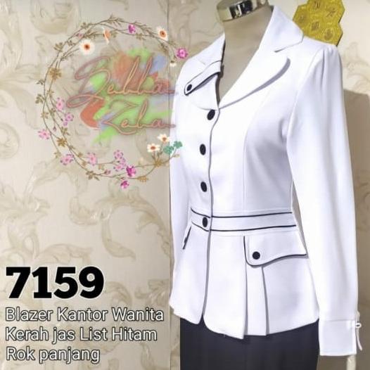 blazer wanita seragam hitam putih seragam dinas Pemda baju asn