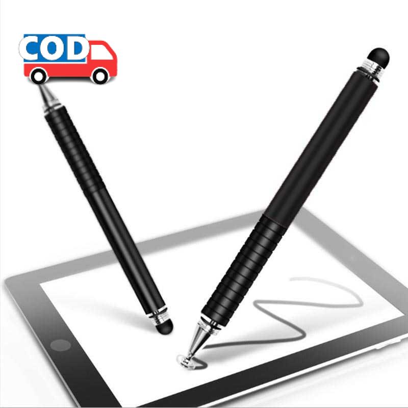 Stylus Pen 2in1 Android Iphone Alumunium Ujung Lancip Tumpul Elegan Multifungsi