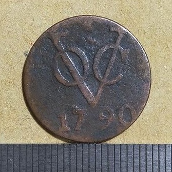 #13.VK. UANG KUNO / KOIN KUNO VOC BELANDA 1 DUIT TAHUN 1790