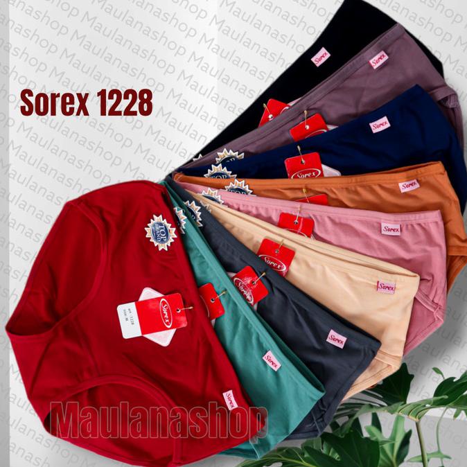 (12 Pcs) SOREX 1228 - CELANA DALAM WANITA SOREX ART 1228 BAHAN KATUN