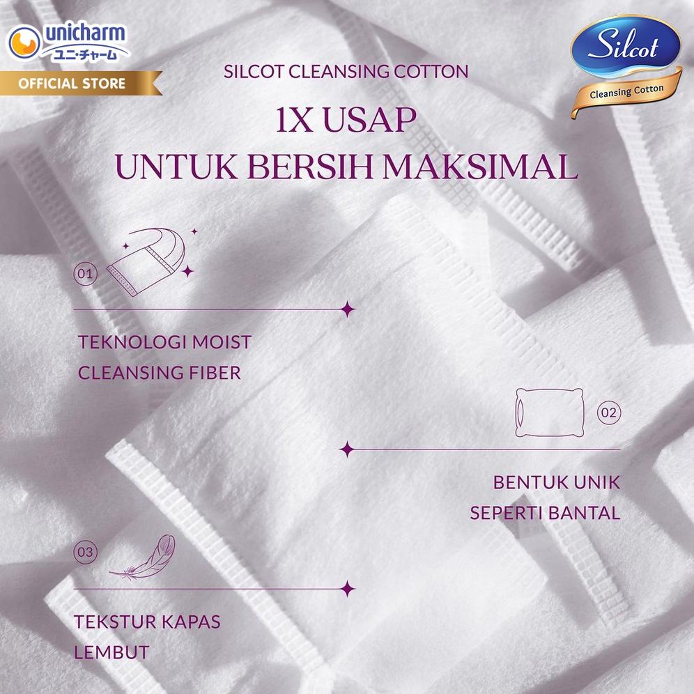 [Dikelola Shopee] Silcot Cleansing Cotton 82 - Kapas Kecantikan Unicharm / Kapas Wajah / Kapas Pembe