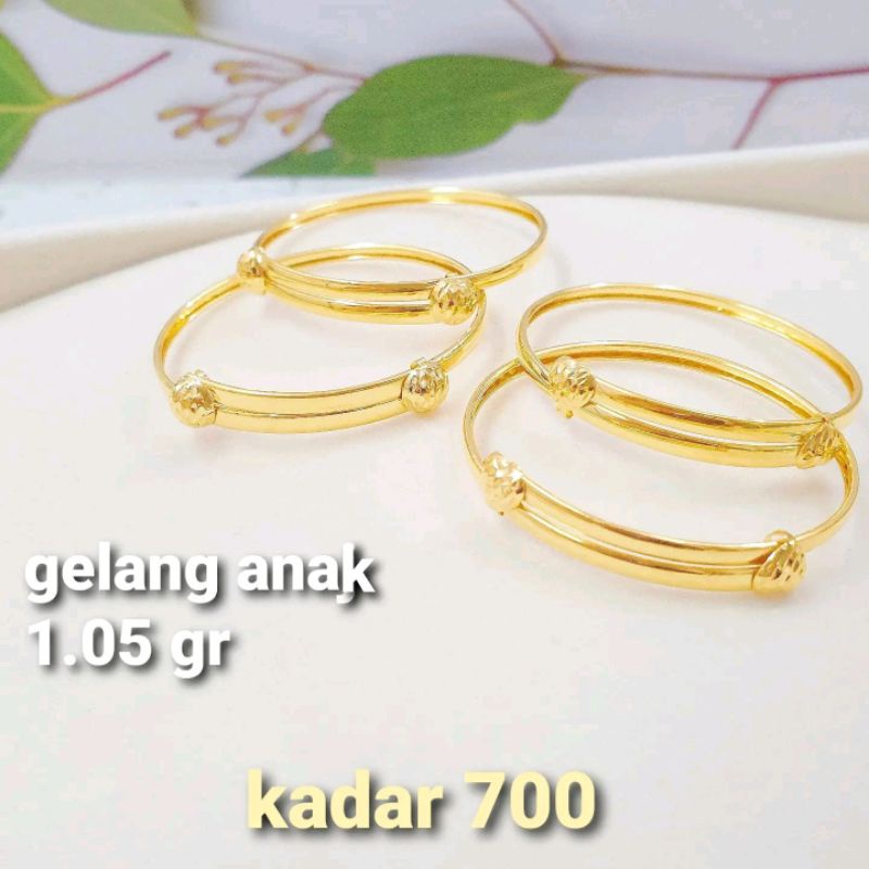 Gelang Anak Stelan Emas Asli Kadar 700 16K