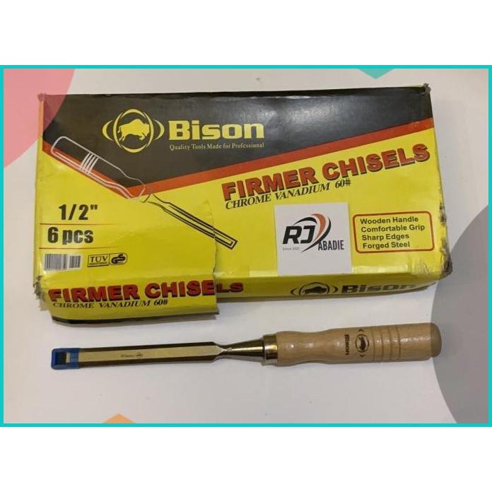 

Alat Pahat Ukir Tatah Gagang Kayu ATS Bison 1/4" 5/16" 3/8" 1/2" 5/8