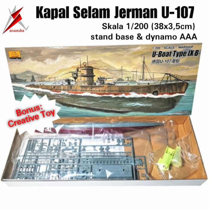 Promo Kapal Selam U-Boat U-107 U-571 U-45 Jerman Model Kit Puzzle