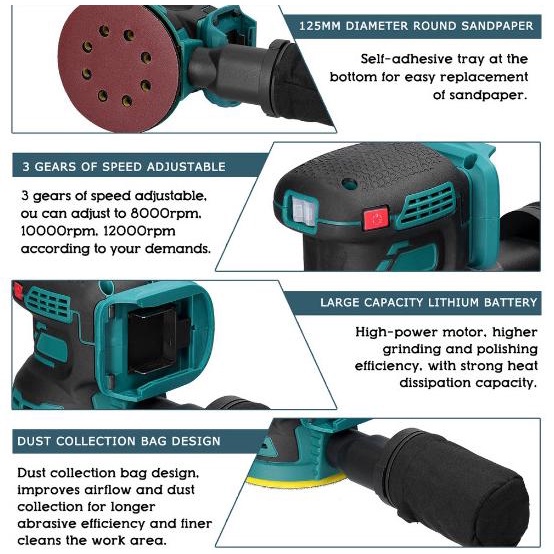 Fligman-Cordless Orbital Sander Polishing Machine/Mesin Poles Sander