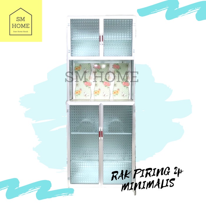 Promo Rak Piring Aluminium 2Pintu Mini Ekonomis