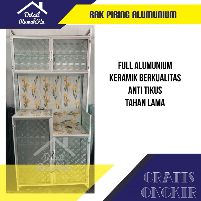 Promo Rak Piring/Lemari Piring/Rak Magic Com/Rak Kompor/Rak Piring Aluminium