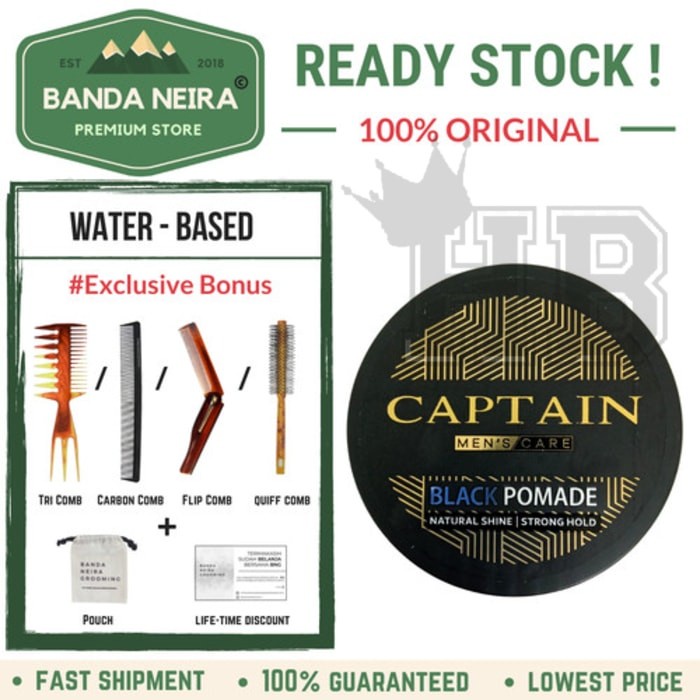 Hair Wax Pomade - Hair Wax & Pomade W3D682 Captain Black Pomade Original Lokal