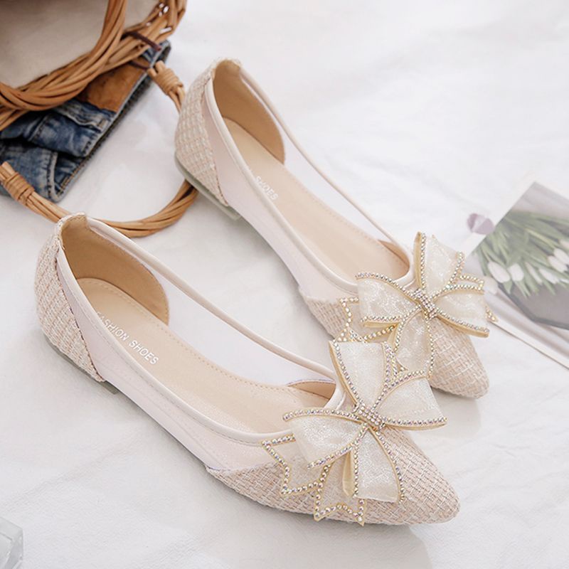 2024Summer New All-Matching Classic Style Mesh Shoes Pointed Flat Tods