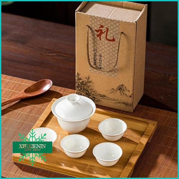 XIEXIENIN Chinese Tea Set Murah Souvenir Kado Gelas Teko Cangkir Teh China Tea