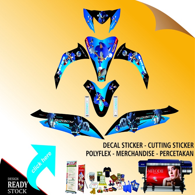 DECAL STICKER HONDA SPACY SONIC BIRU
