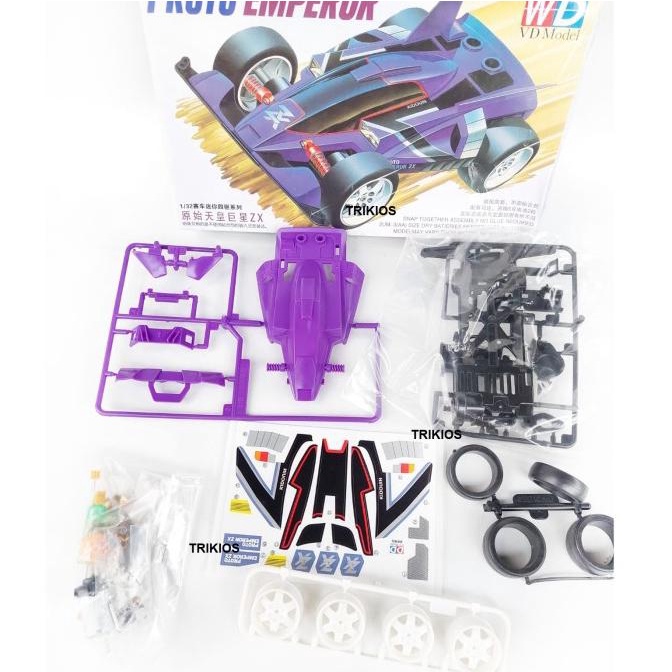 Gratis Ongkir Rep. Tamiya Mini 4wd Merk Ruize Proto Emperor ZX Zero Chassis Limited Edition (tri00j.