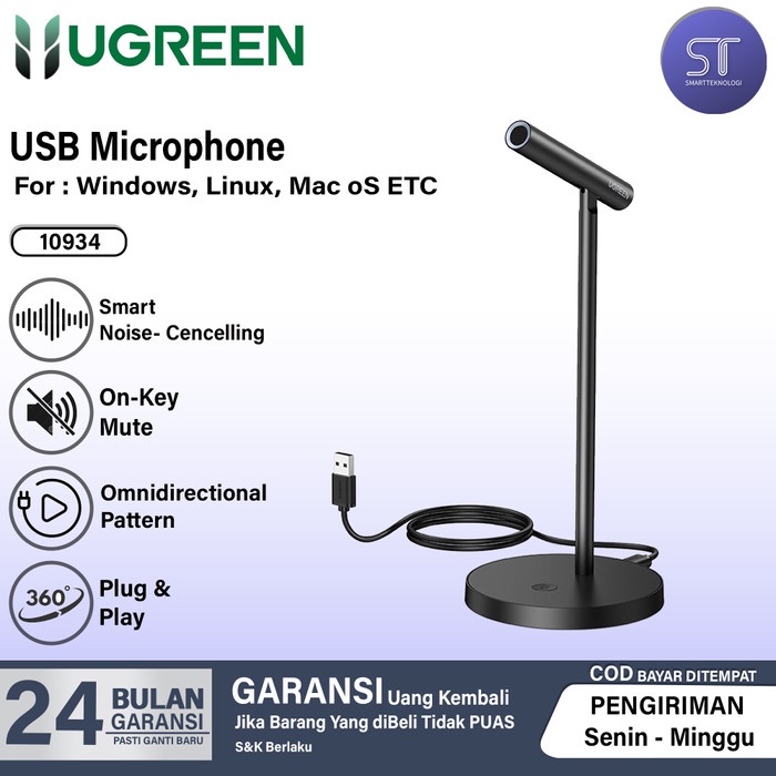 USB Microphone Mic External UGREEN For PC Komputer Laptop Zoom Online