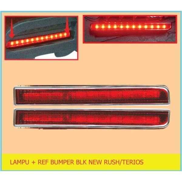 Lampu Reflektor Bumper Belakang New Rush - Terios dengan list chrome star