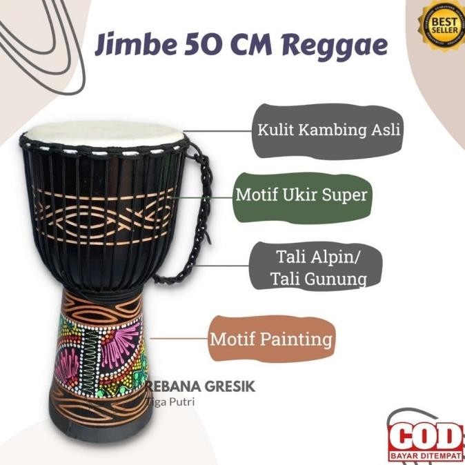 Jimbe - Bisa Cod Bayar Ditempat Jimbe Jumbo Ukuran 50 Cm Alat Musik